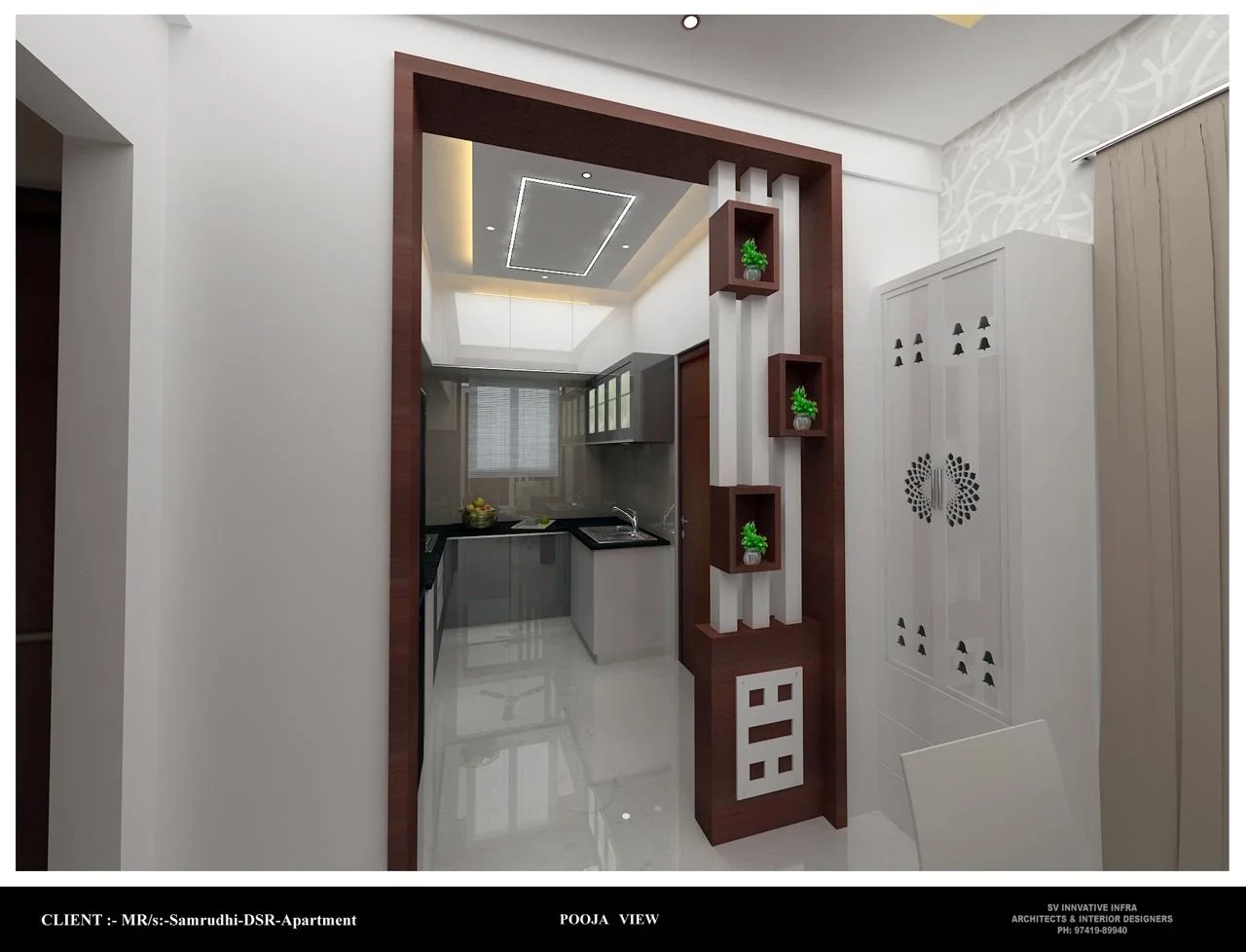 Modern German modular kitchen interior in Bengaluru with quartz breakfast island - View 5