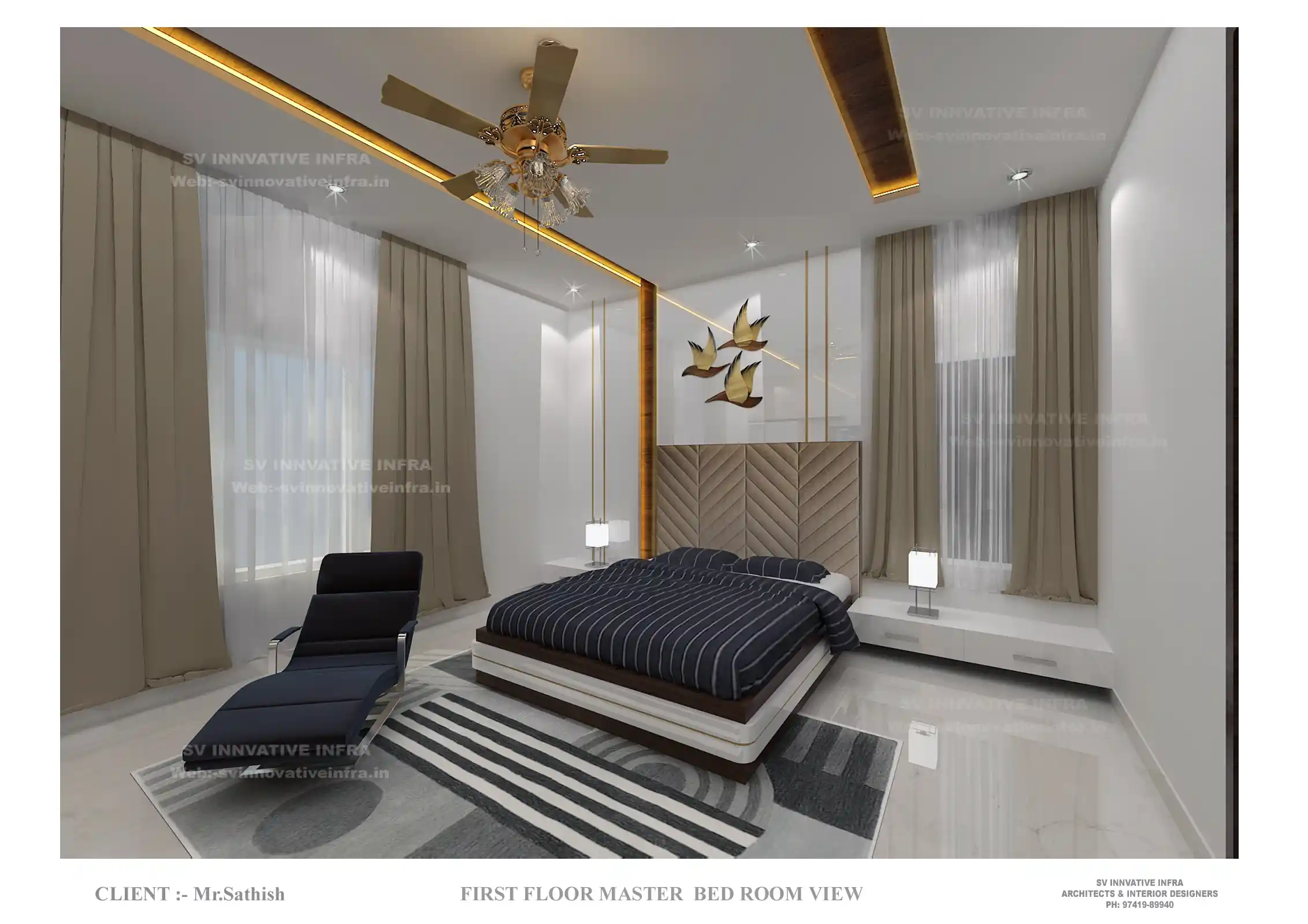 Master Bedroom Suite Interior Design Bengaluru by Arrow Interior